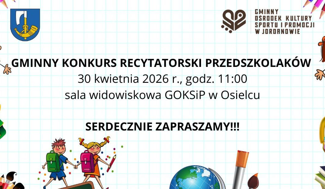 Zapraszamy na Gminny Konkurs Recytatorski Przedszkolaków